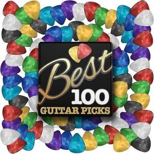 NWT Best Guitar Picks (Pack of 100) - Assorted Colors & 3 Sizes for All Guitars